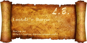 Lestár Barna névjegykártya