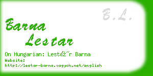 barna lestar business card